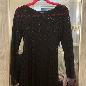 NWT Jump Black Lace Sequin Dress Open Back Sz 5/6